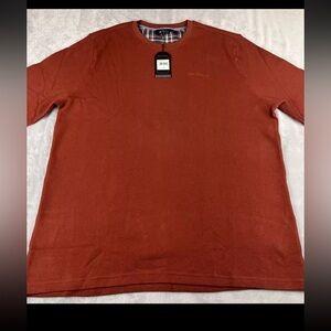 Ben sherman mens long sleeve orange pullover shirt size 2XL